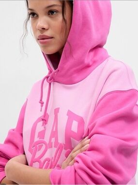 GAP Two-Tone Pink Logo Hoodie